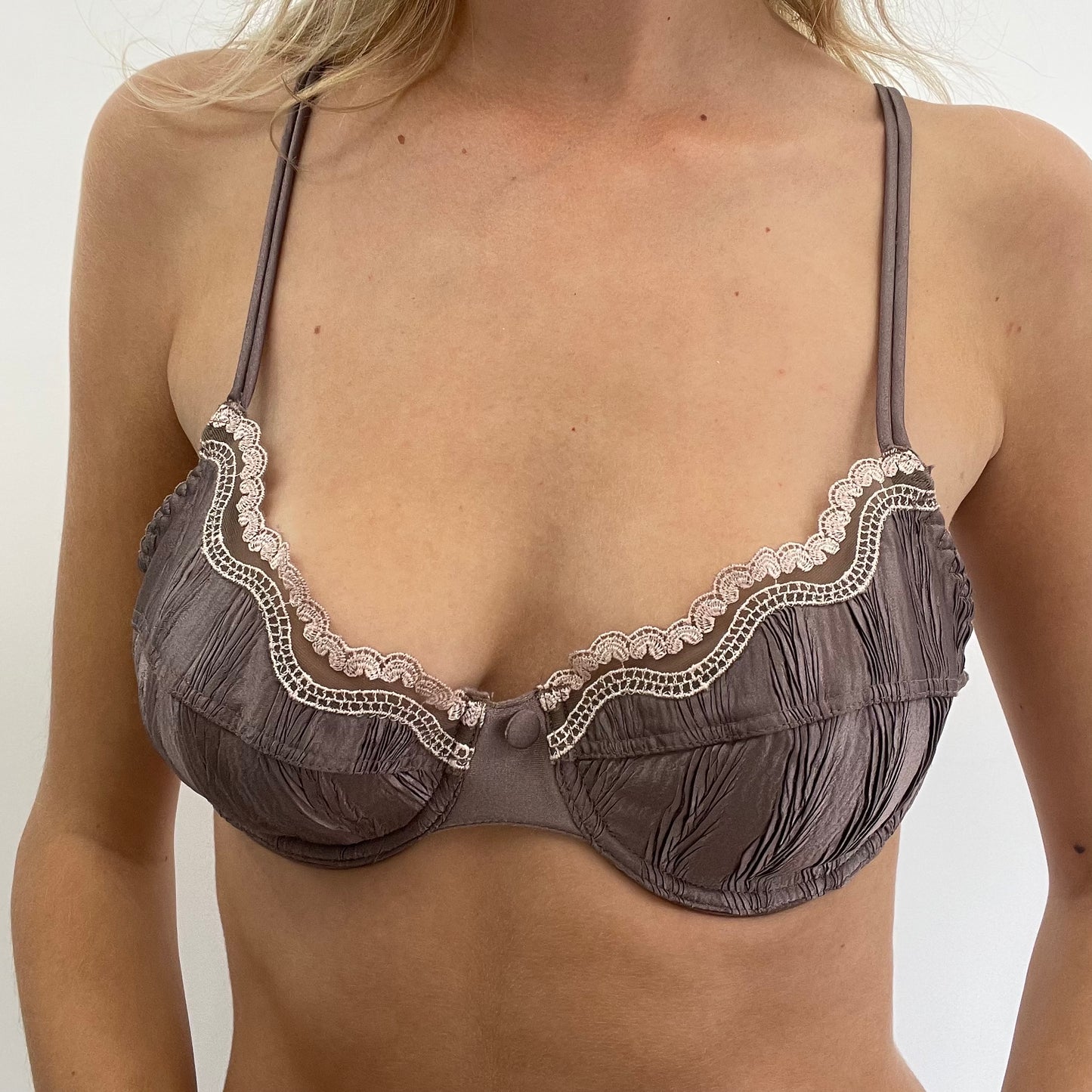 GRUNGE COQUETTE DROP | small purple embroidered bra