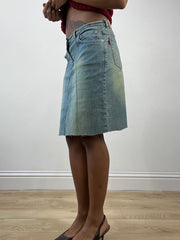 BEST PICKS | small blue denim midi skirt