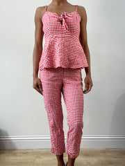 spring edit | small/medium red gingham jumpsuit