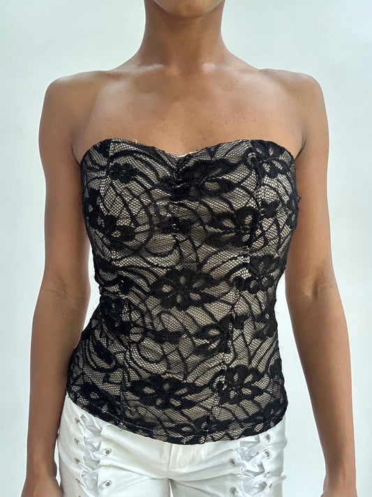 BEST PICKS | small black and brown lace bandeau top