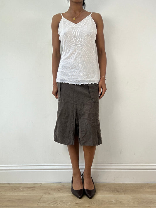 vintage edit twenty-one | medium brown marlboro classics midi skirt