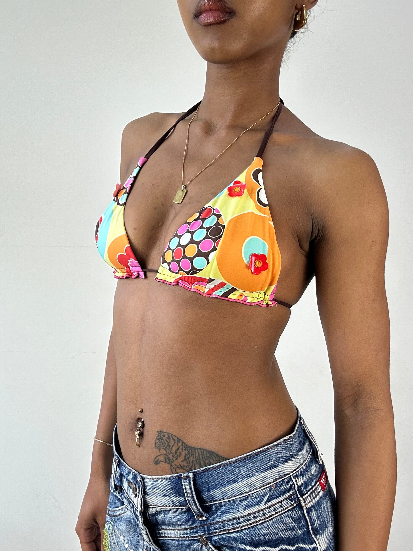 BEST PICKS | small orange polka dot floral bikini set