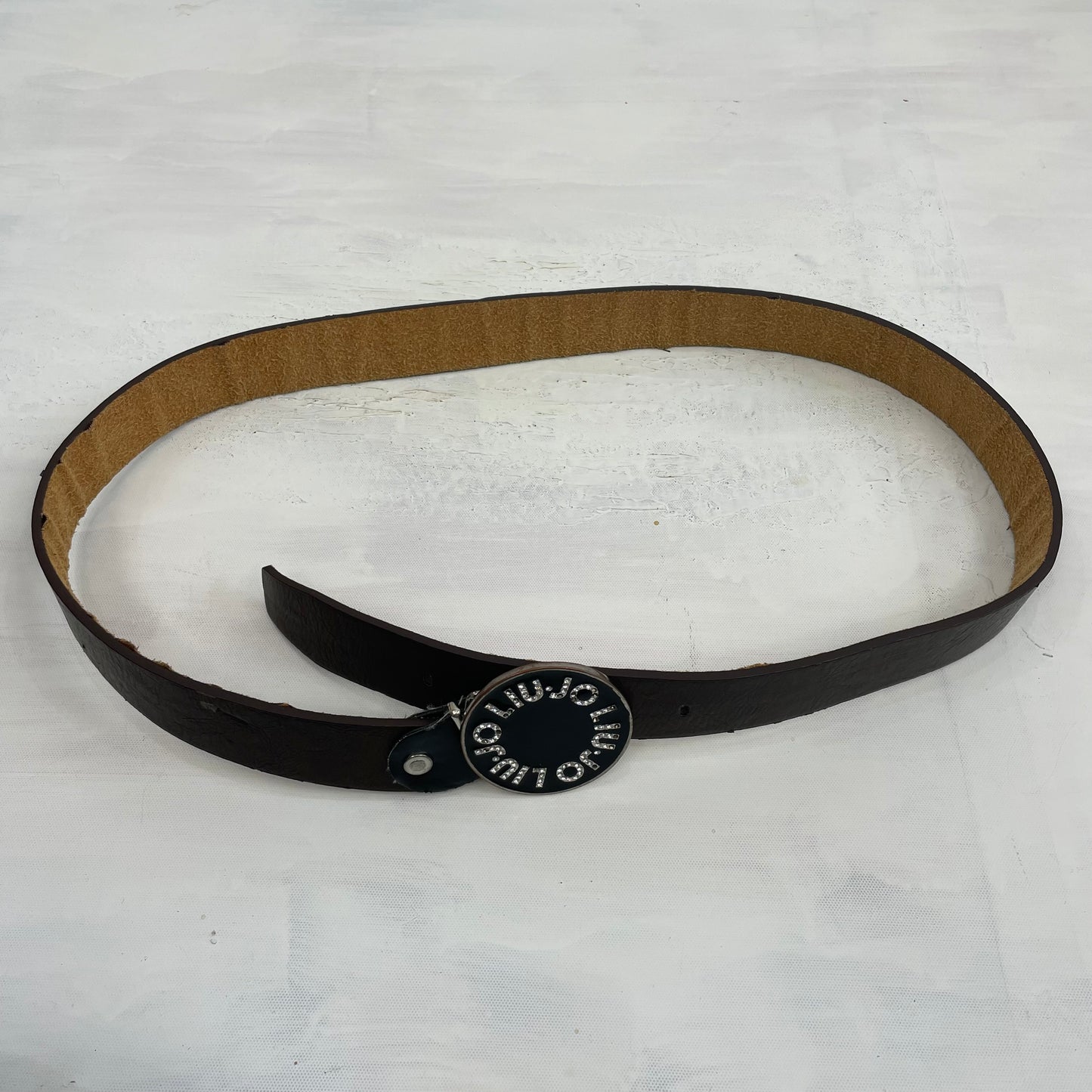 QUIET LUXURY DROP | brown liu jo belt with diamanté buckle detail