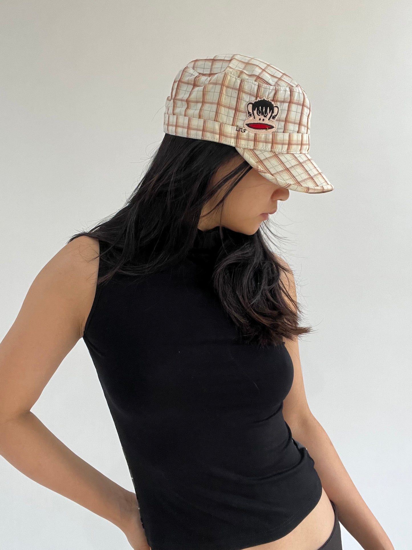 ‼️ white plaid detail cap