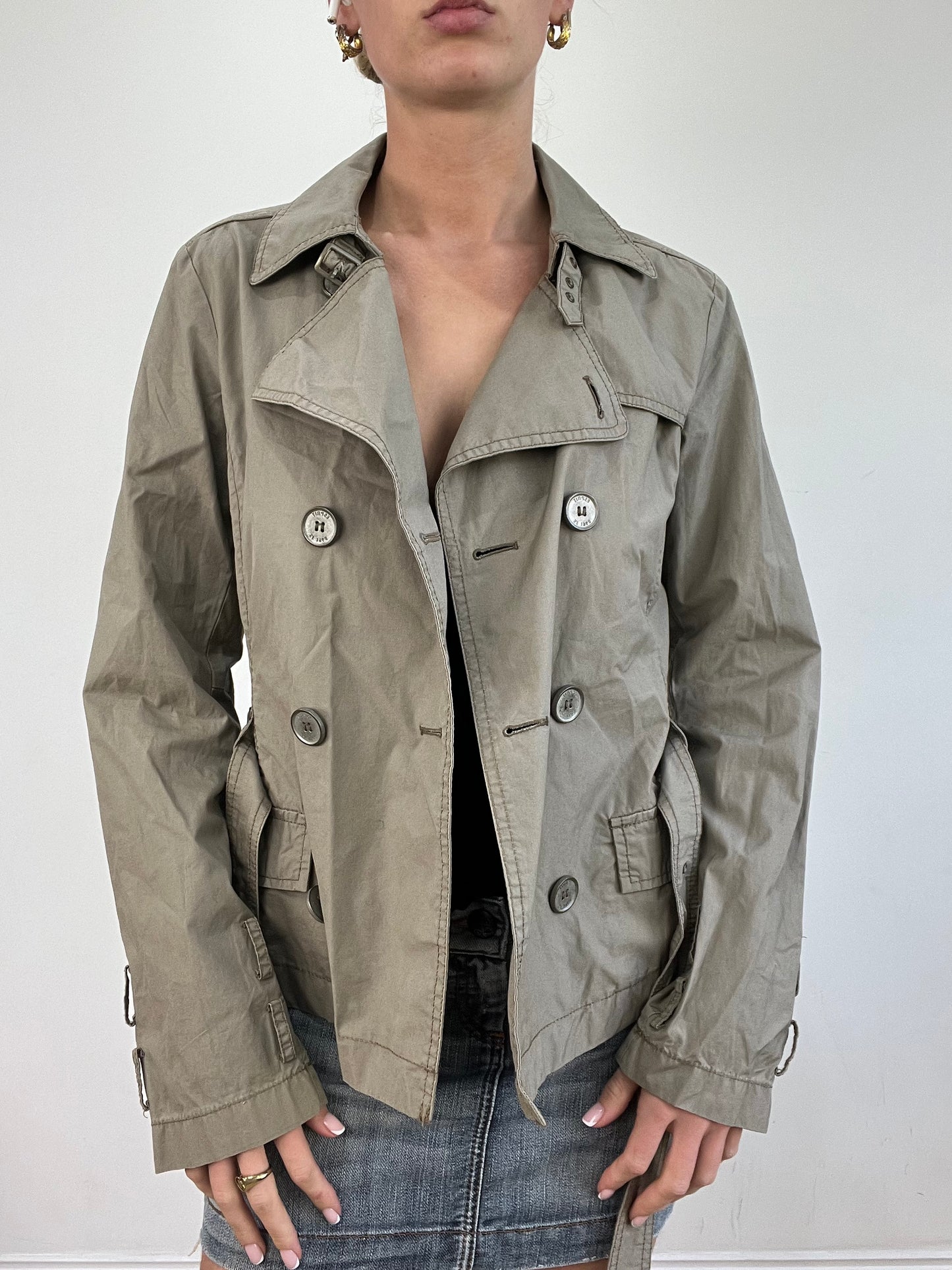 vintage edit twenty | medium dark grey trench style jacket