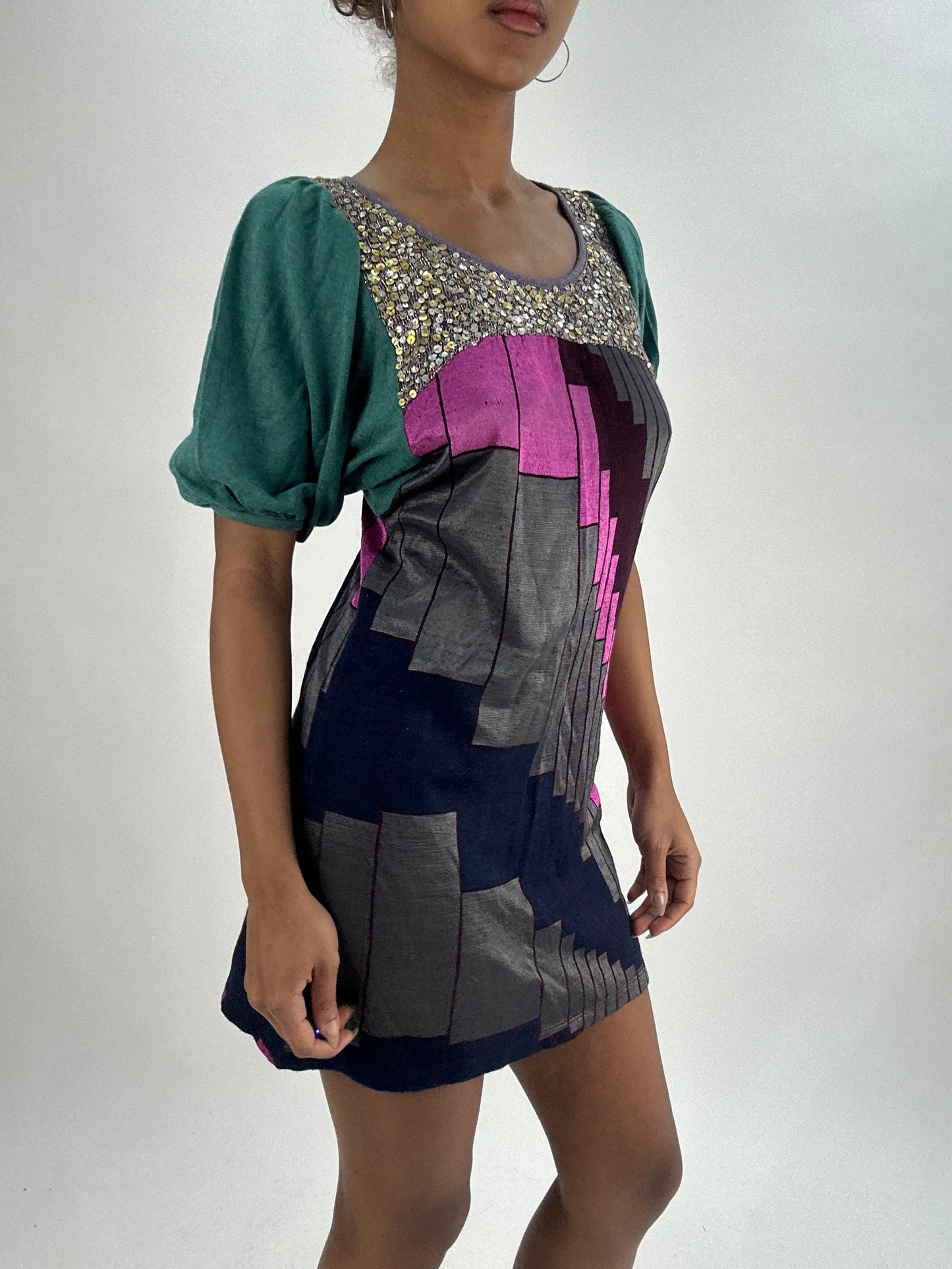 vintage edit thirty-five | small pink and grey custo barcelona mini dress