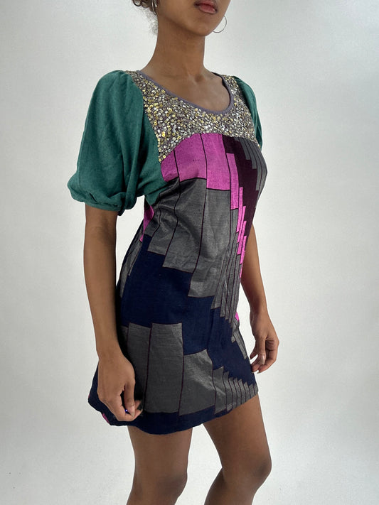 vintage edit thirty-five | small pink and grey custo barcelona mini dress