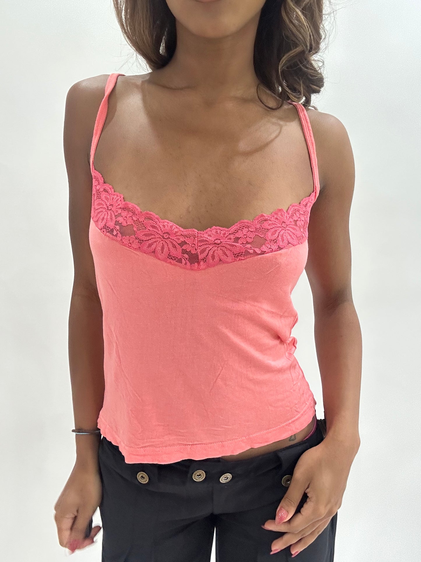 ‼️ | small pink lace cami top