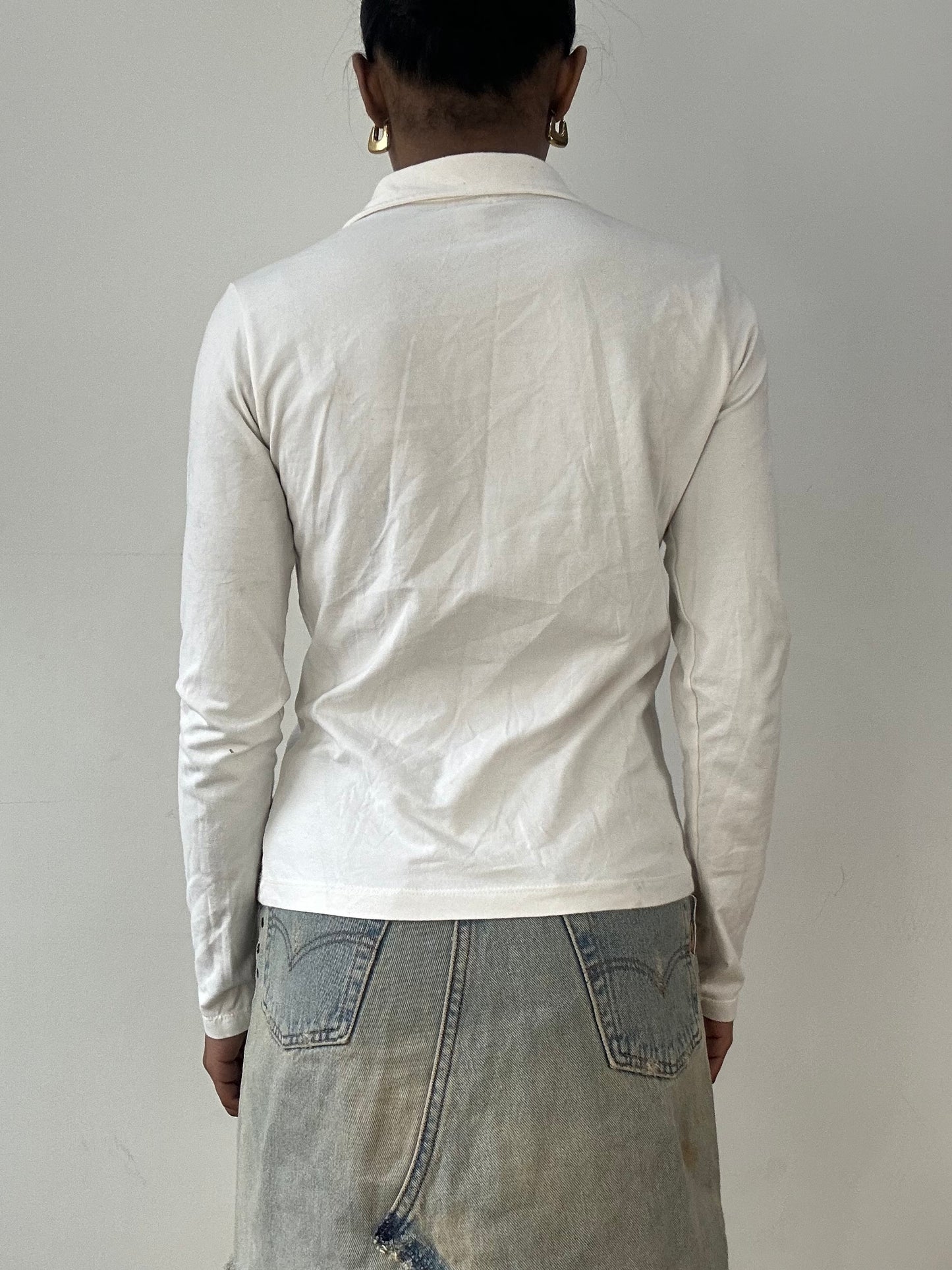 vintage edit fifteen | medium red and white d&g style logo button up shirt