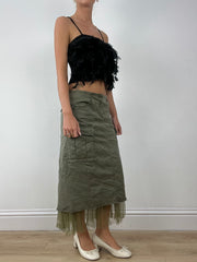 💻HALLOWEEN | small black feather cami
