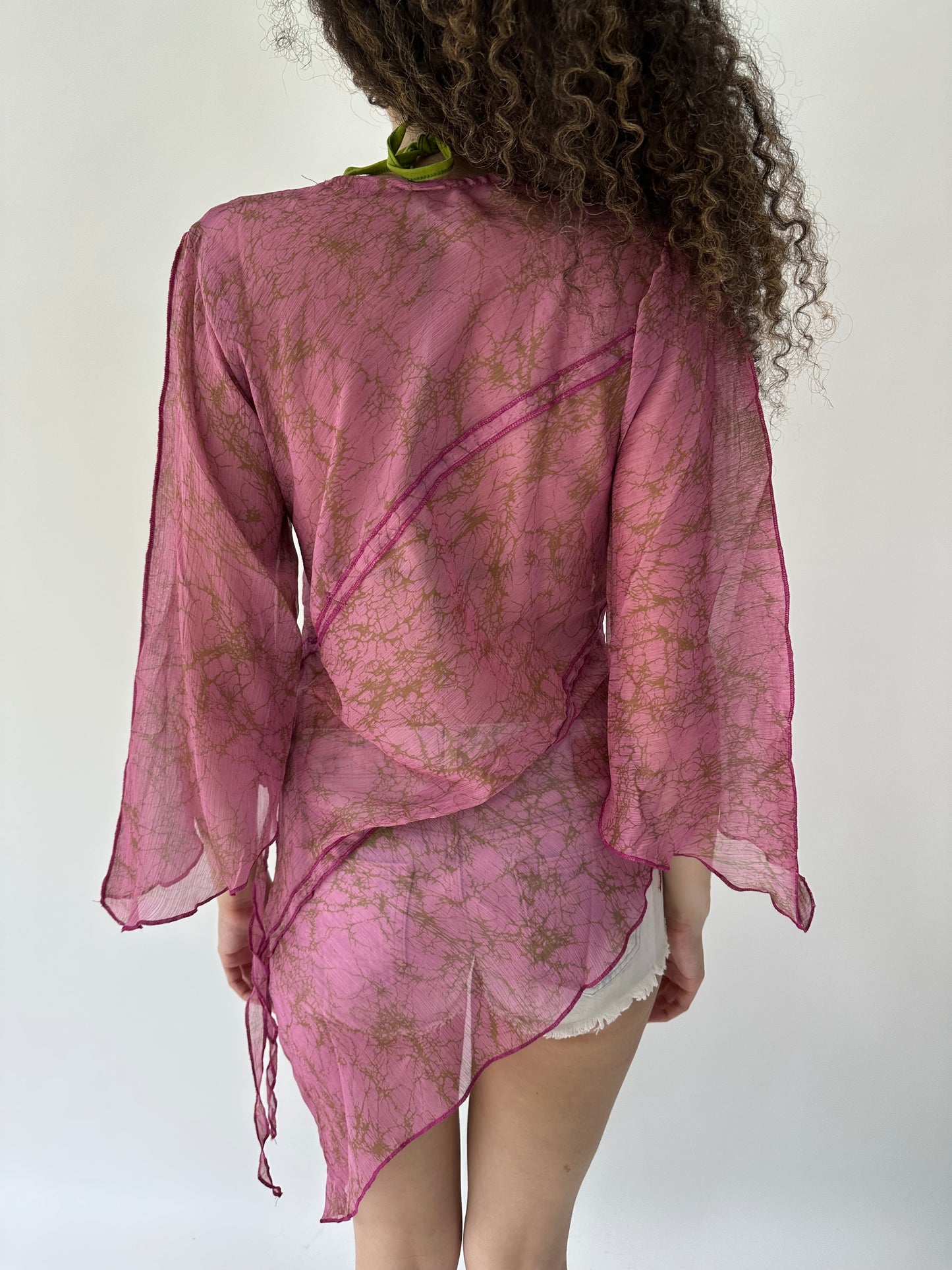 festival drop | small pink mesh overlay sequin top/dress