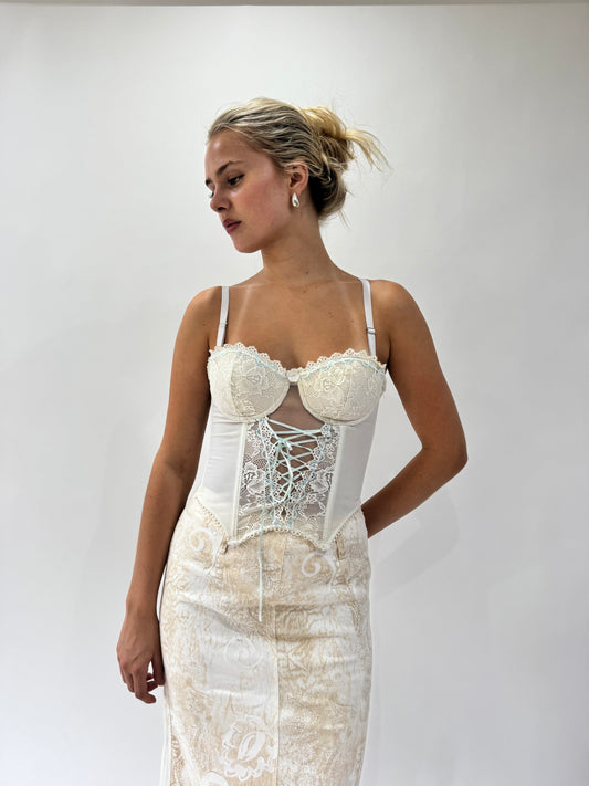 french summer drop | extra small/small white corset top