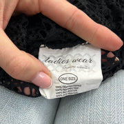 COACHELLA DROP | small black crochet shorts with white stitching