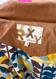 large brown roxy leather jacket
