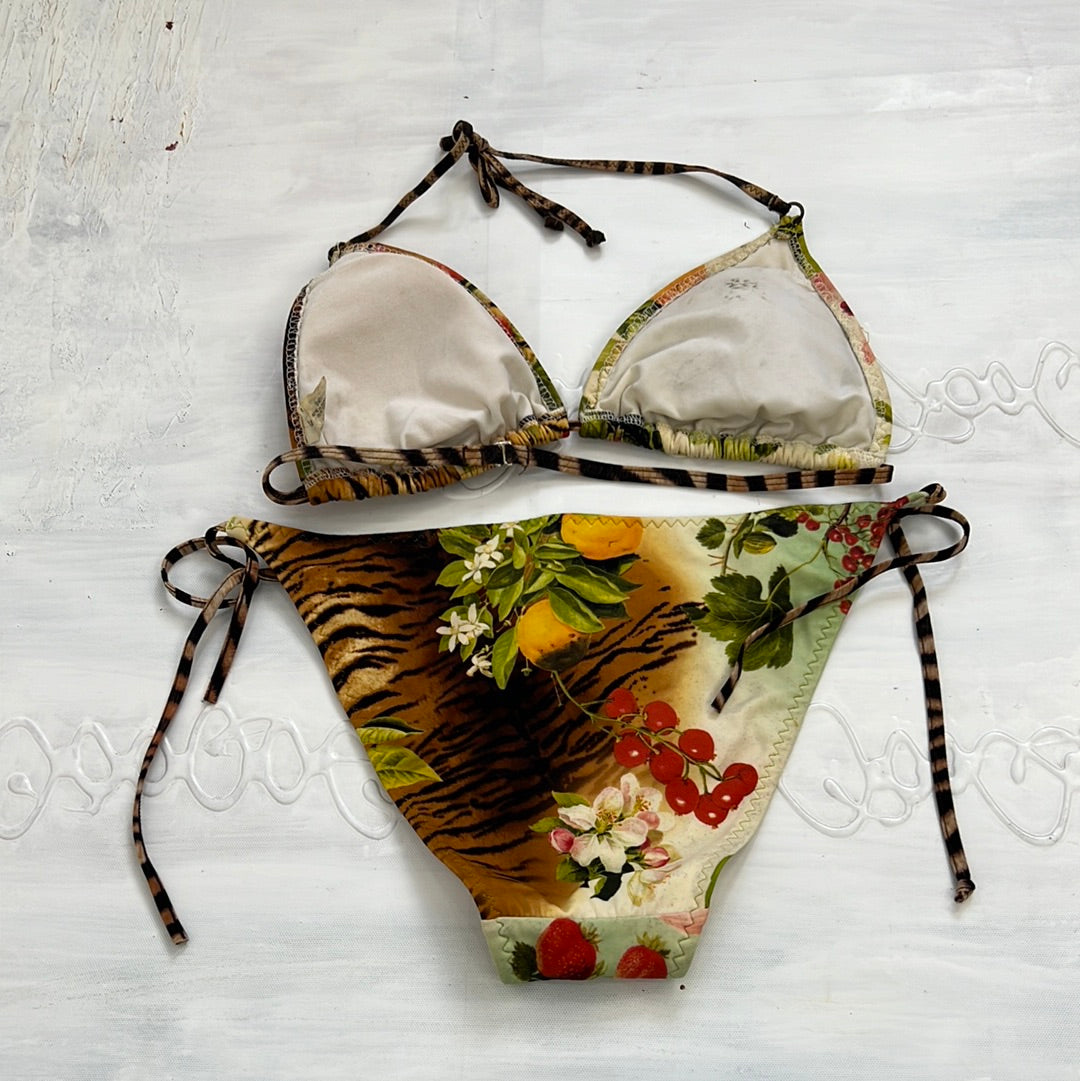 💻 COCONUT GIRL DROP | small graphic bikini with tiger and fruit print all over
