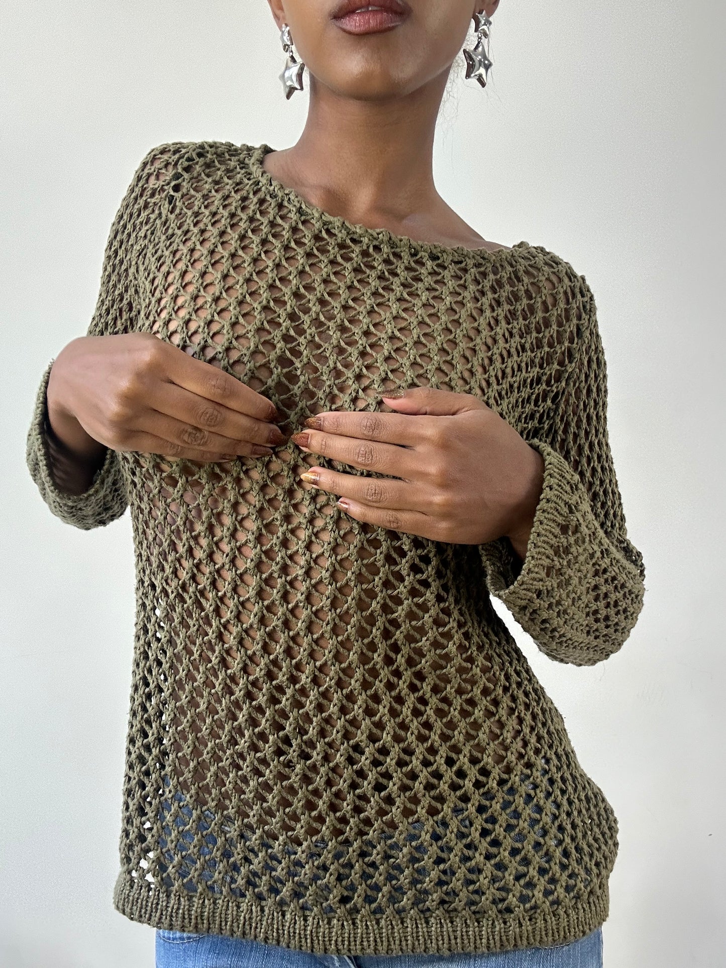BEST PICKS | small green knit crotchet jumper