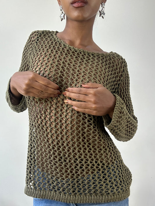 BEST PICKS | small green knit crotchet jumper