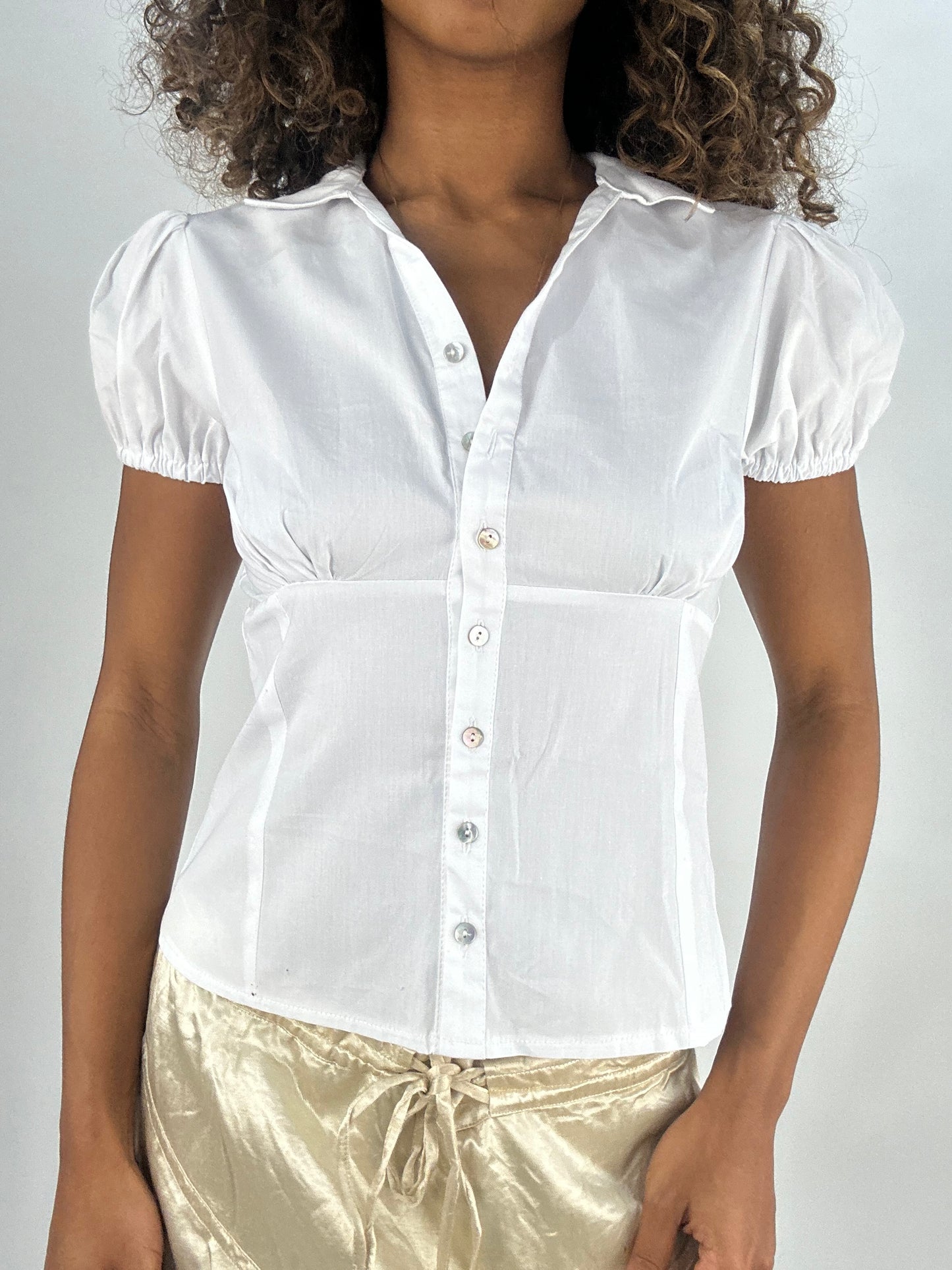 #422 SAMPLE SALE | small adriana shirt in white sample