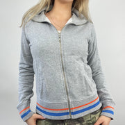 ELEVATED SPORTSWEAR DROP | Grande cinza “atletas mundo” esportivo zip up suater