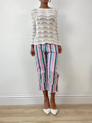 💚vintage edit twenty-six | large blue and pink diesel capri trousers