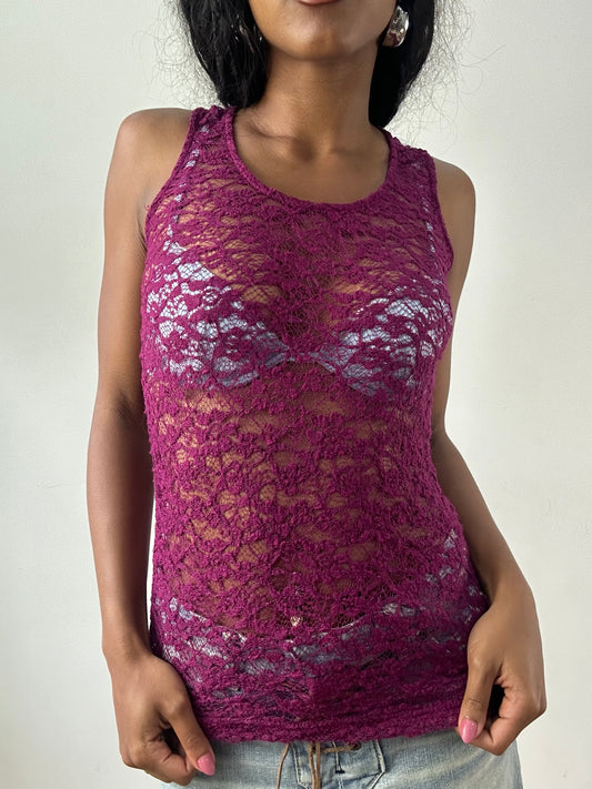 vintage edit: festival | small purple lace tank top
