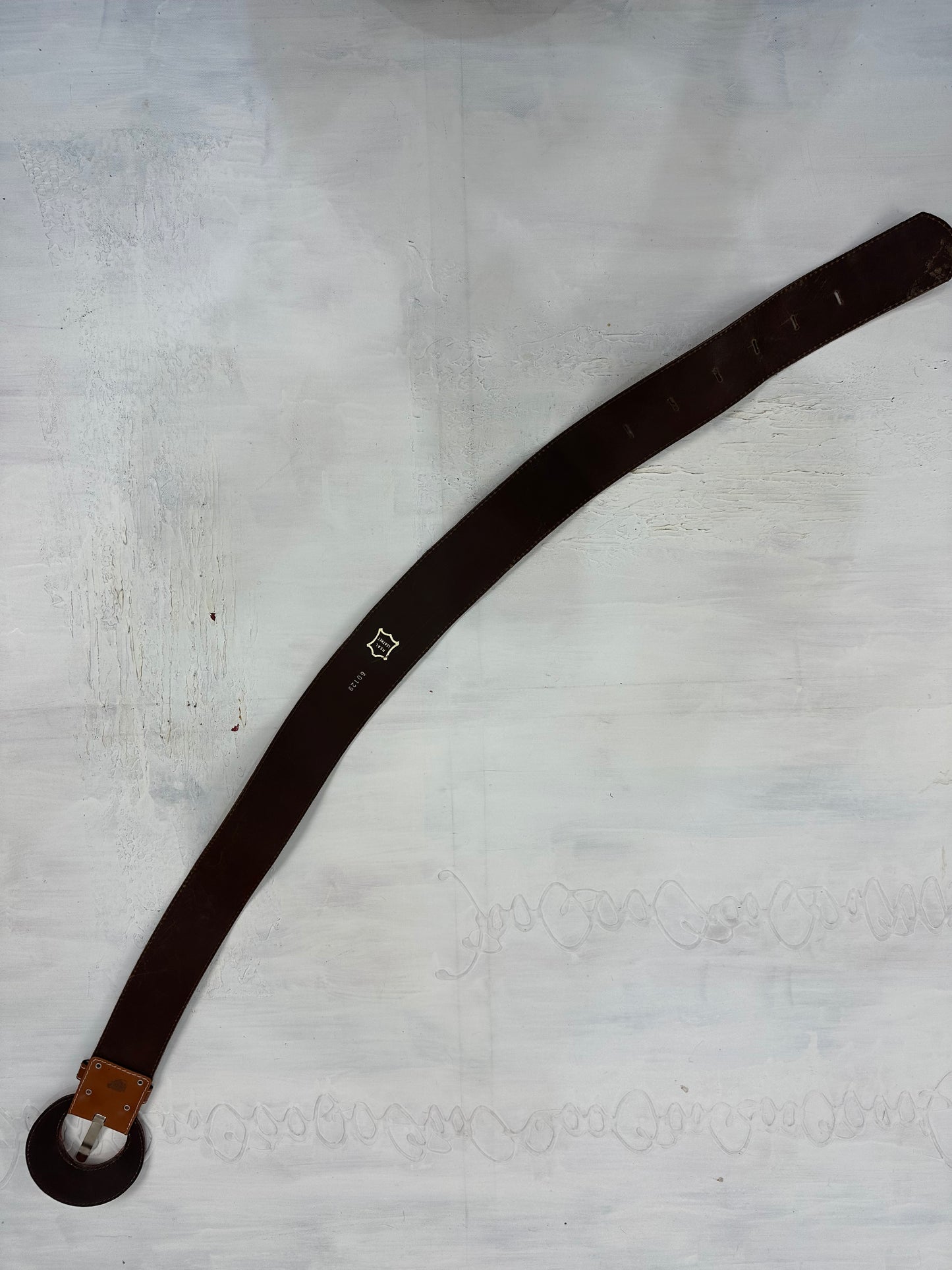 vintage edit: indie sleaze | brown leather belt with buckle detail