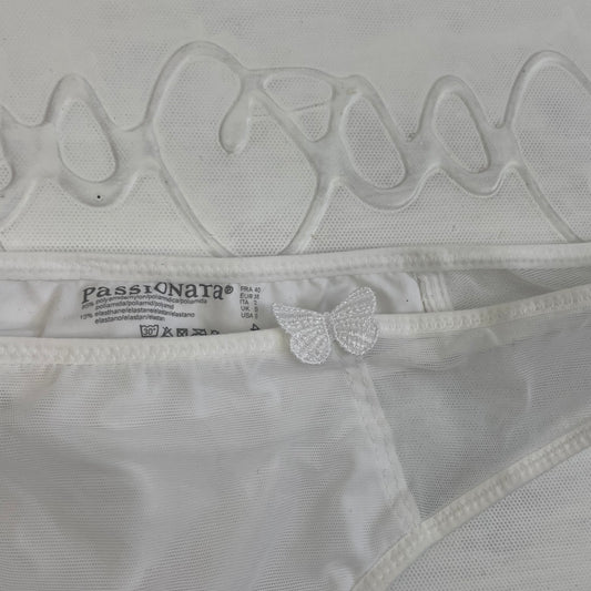 CHALET GIRL DROP | small white thong with butterfly detail