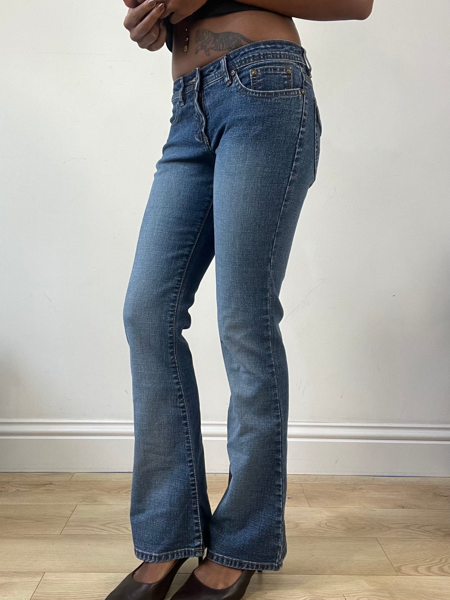 BEST PICKS | extra small blue lee denim bootcut jeans