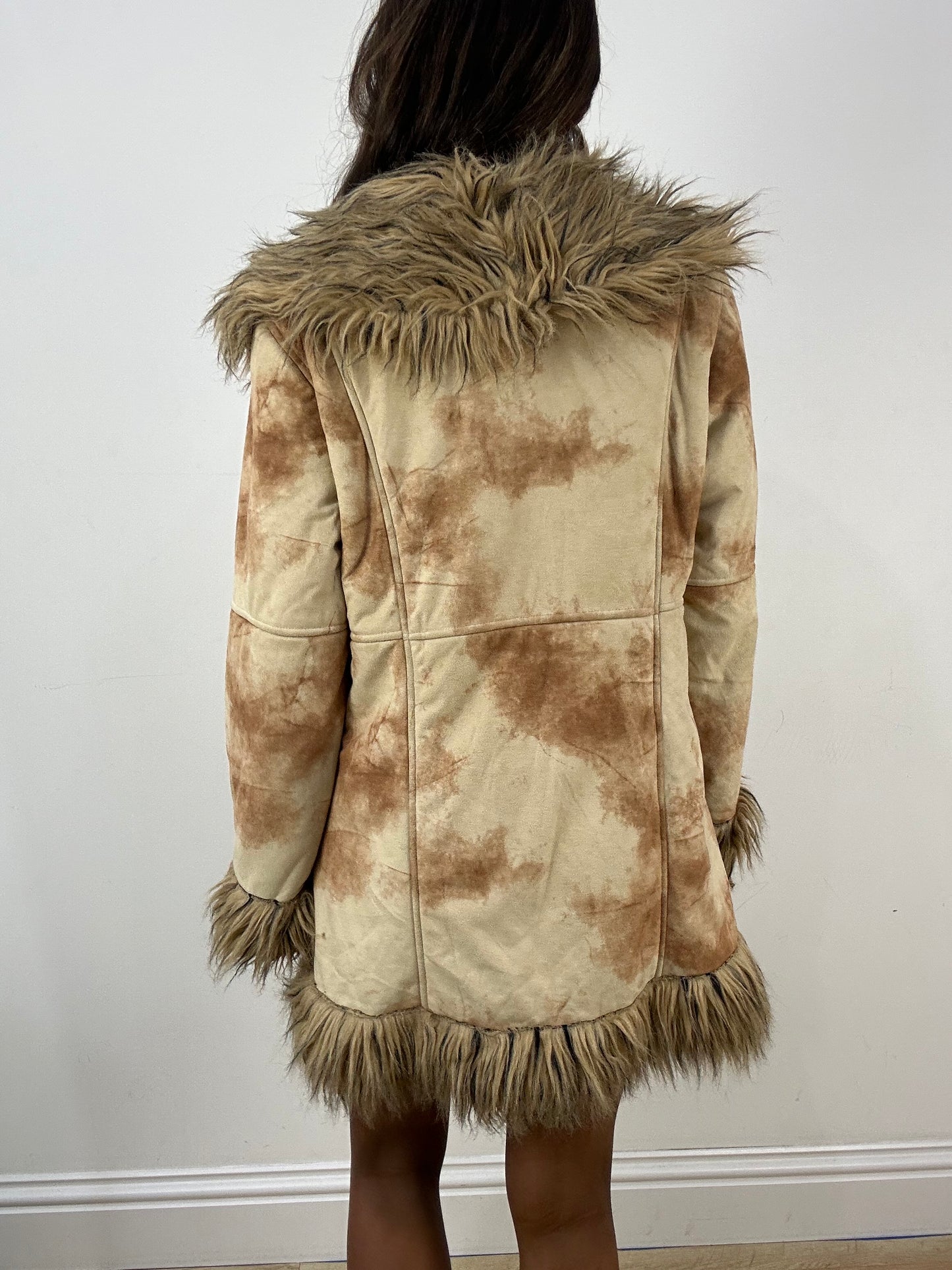 vintage edit: indie sleaze | small brown suede style faux fur jacket