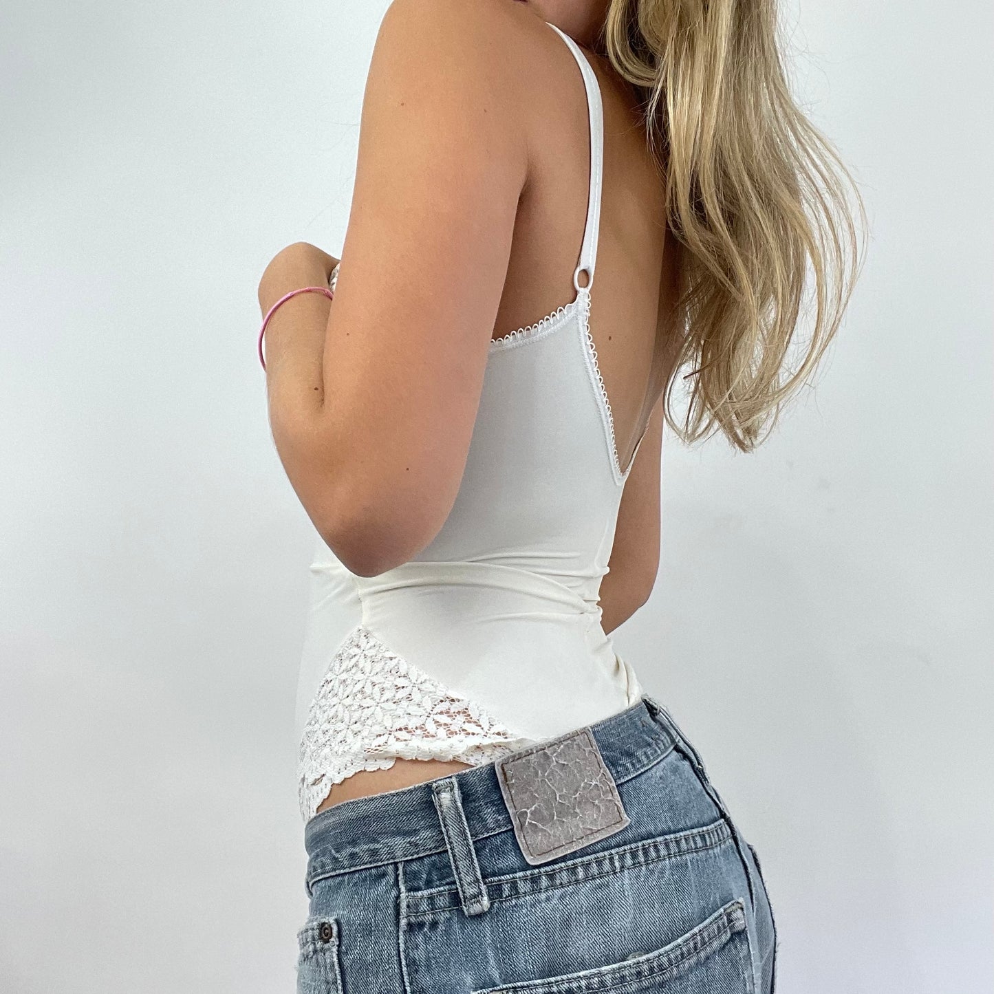 GRUNGE COQUETTE DROP | small cream lace detail bodysuit