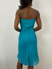 BEST PICKS | small blue midi dress with mesh overlay