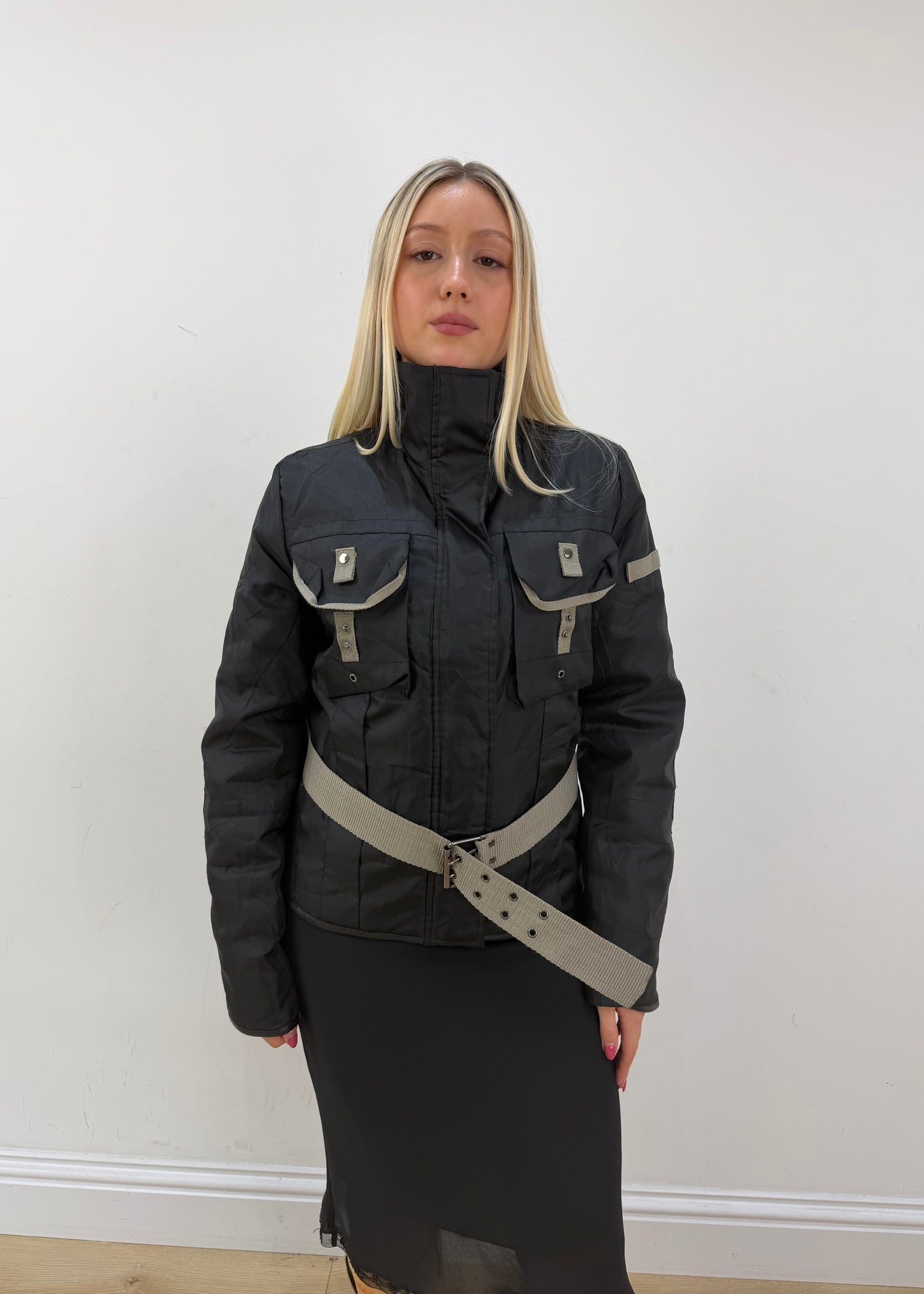 small black utility jacket