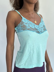 ‼️ | small blue cami top with lace detail