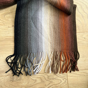 💻‼️ brown grey and cream ribbed scarf