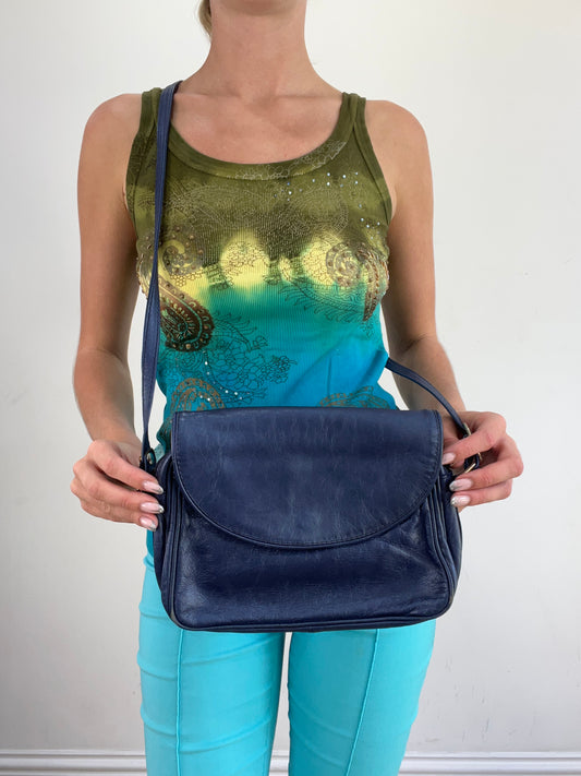 summer edit | navy faux leather cross body bag