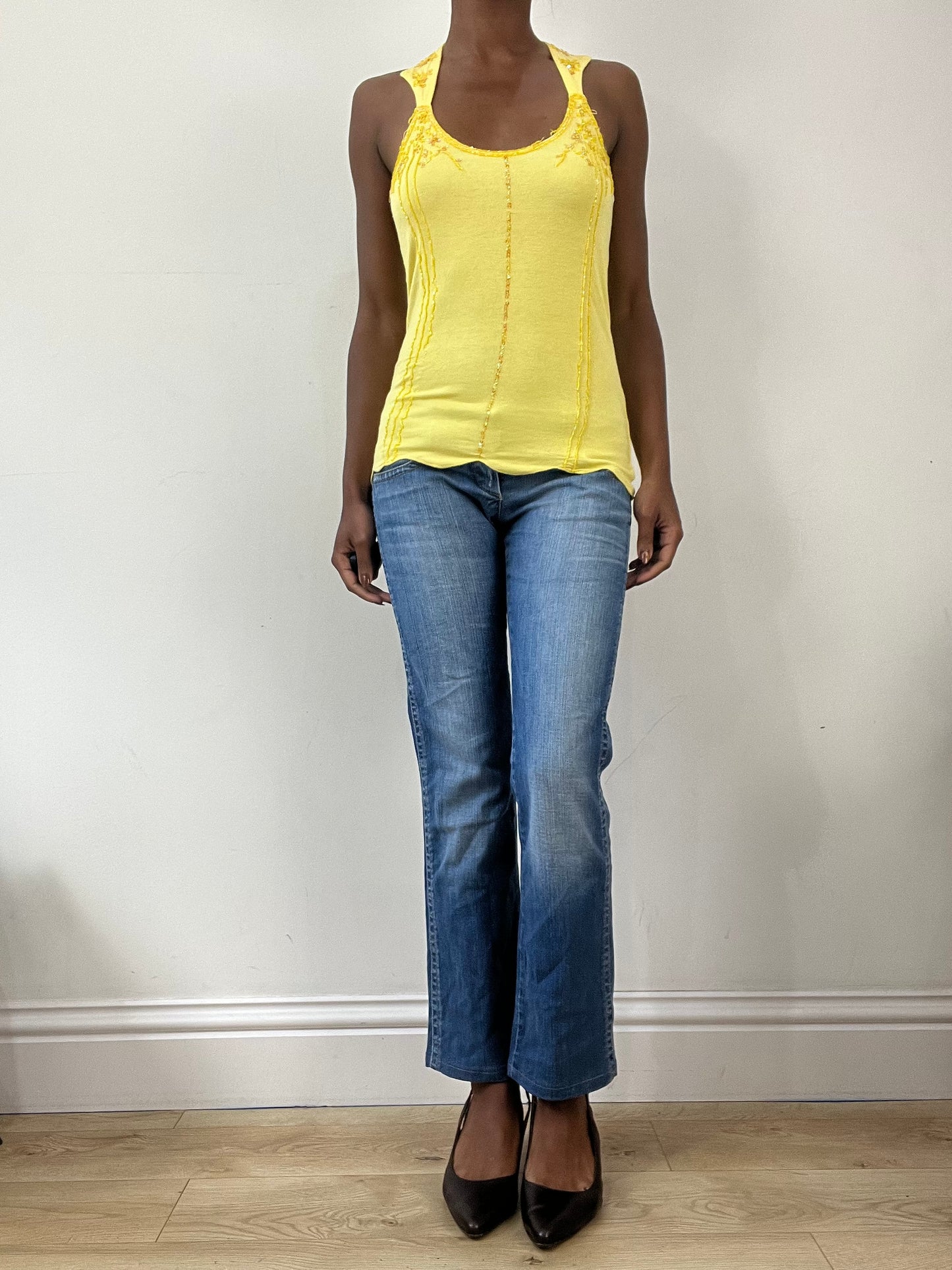 BEST PICKS | small yellow beaded tank top