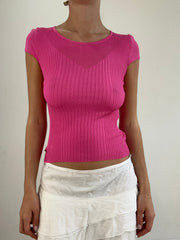 summer edit | medium pink miss sixty short sleeve top