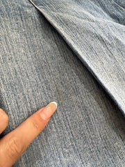 aquamarine drop | medium light blue pleated denim mini skirt