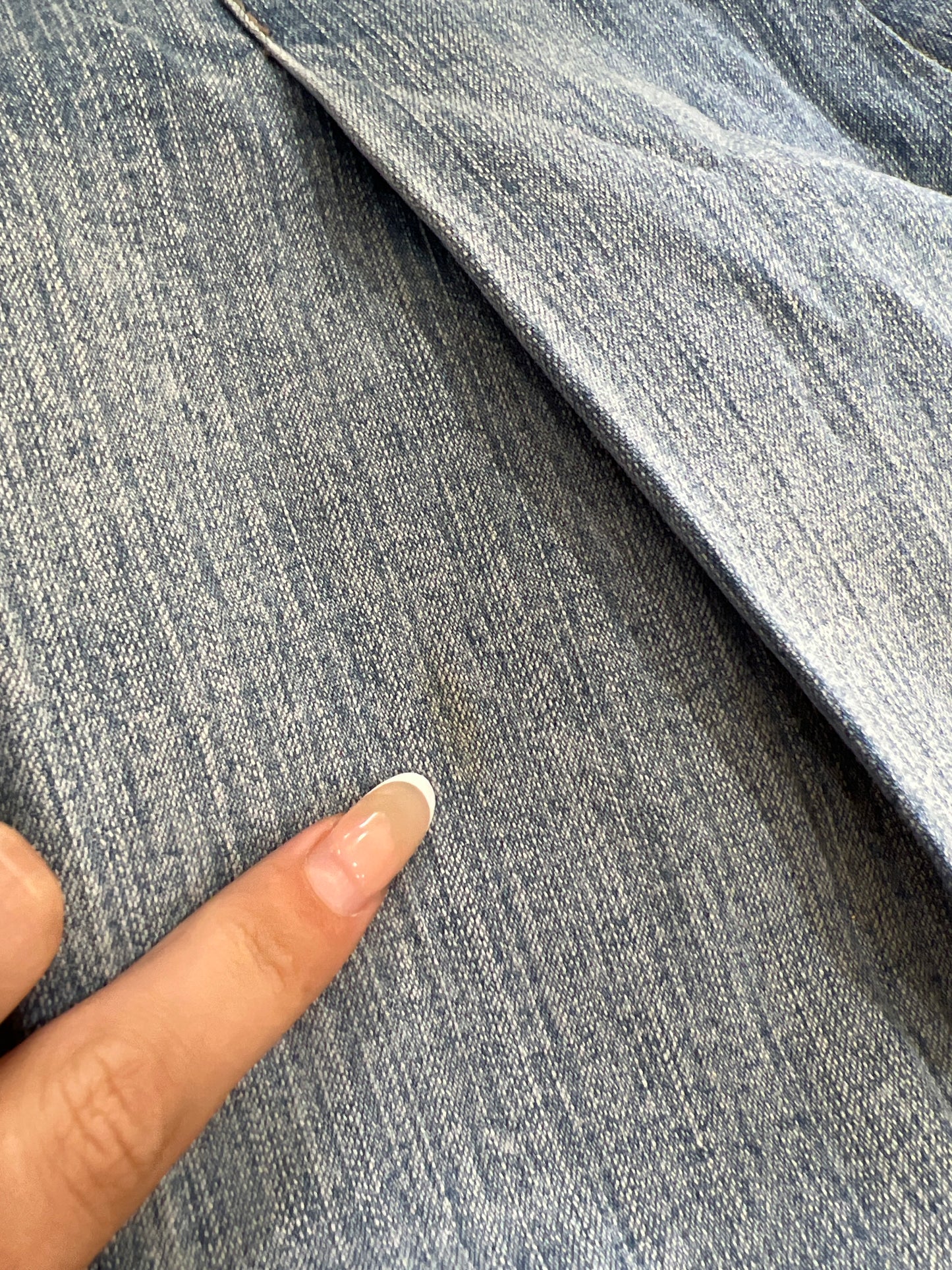 aquamarine drop | medium light blue pleated denim mini skirt