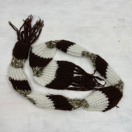 💻 COTTAGECORE DROP | brown striped chunky knit scarf