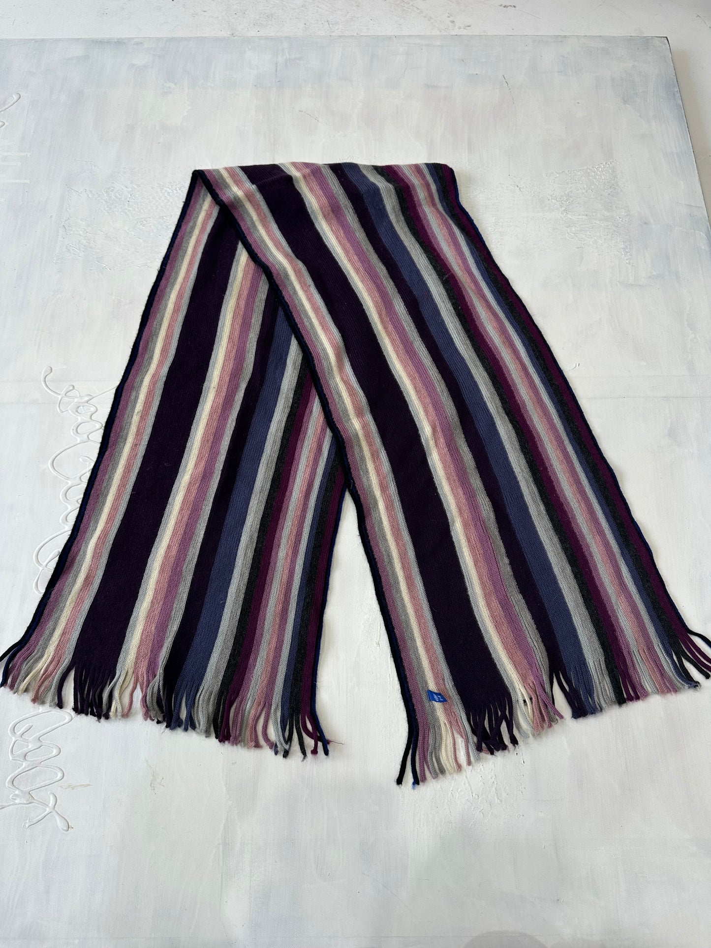 winter edit | purple and pink striped tassel scarf