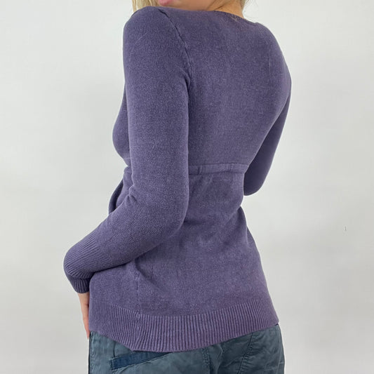 💻 GIRL CORE DROP | small purple knit tie front cardigan