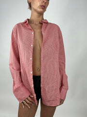 TAYLOR SWIFT DROP | large red benetton gingham button up shirt