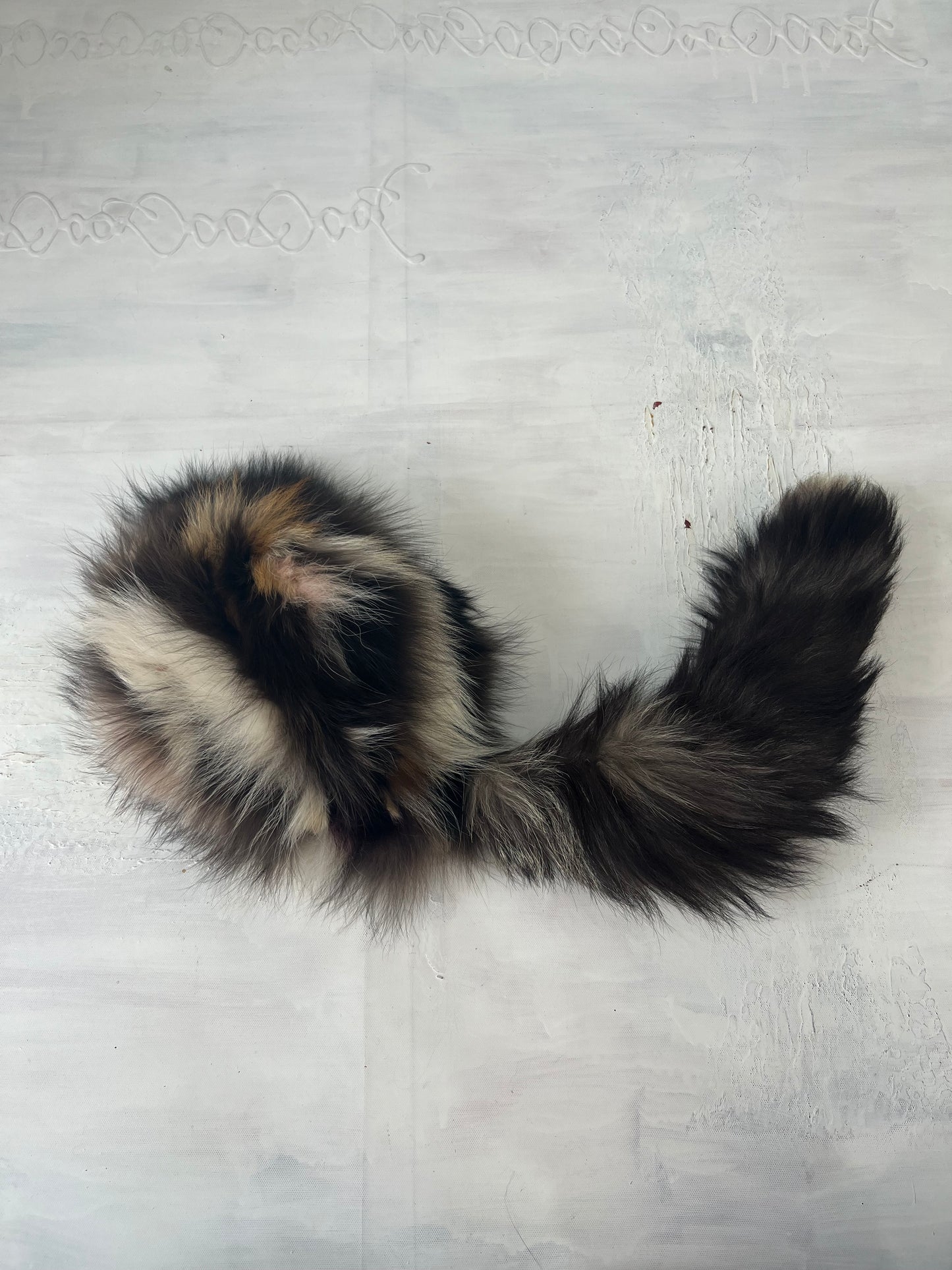 vintage edit fourteen | brown and white faux fur hat with tail