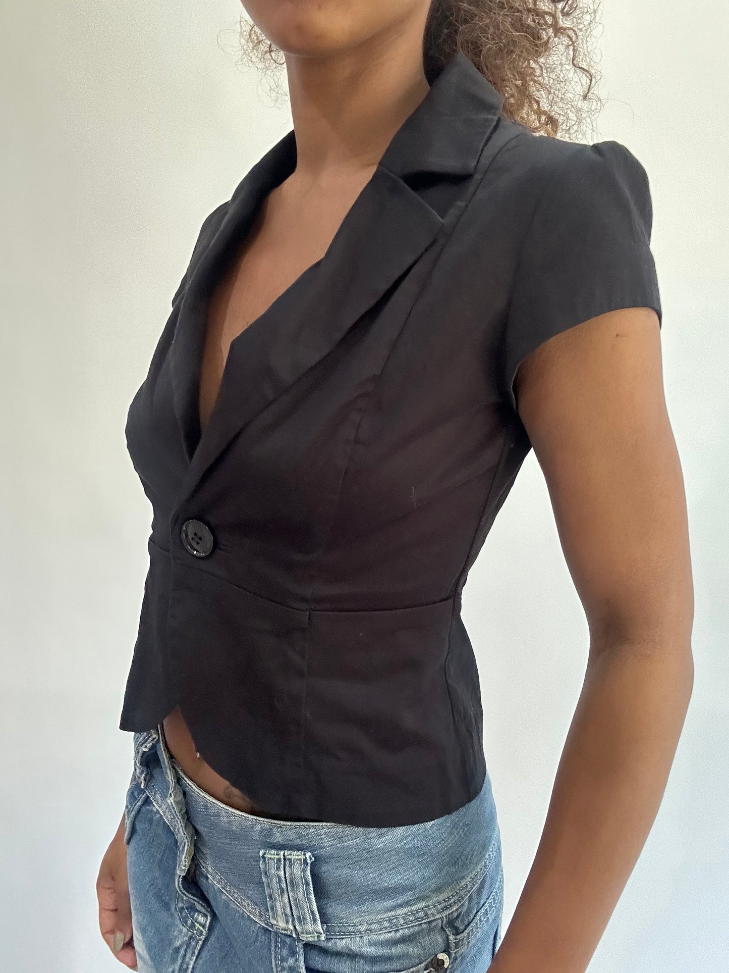 wag drop | small black peacoat top