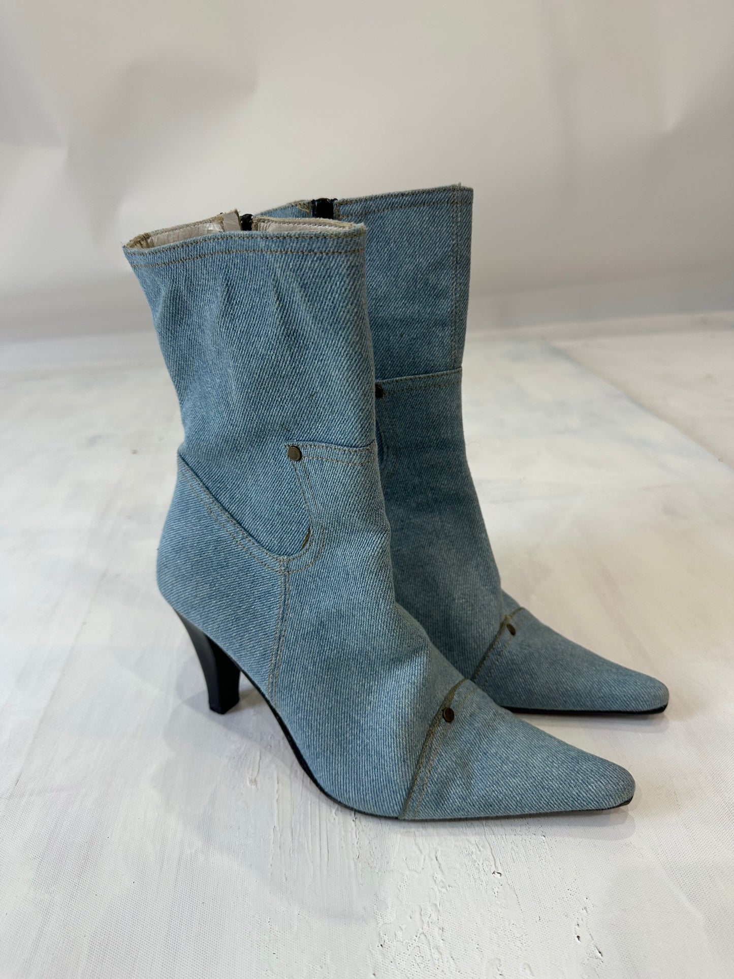 vintage edit thirty-three | UK4.5 blue denim ankle boots