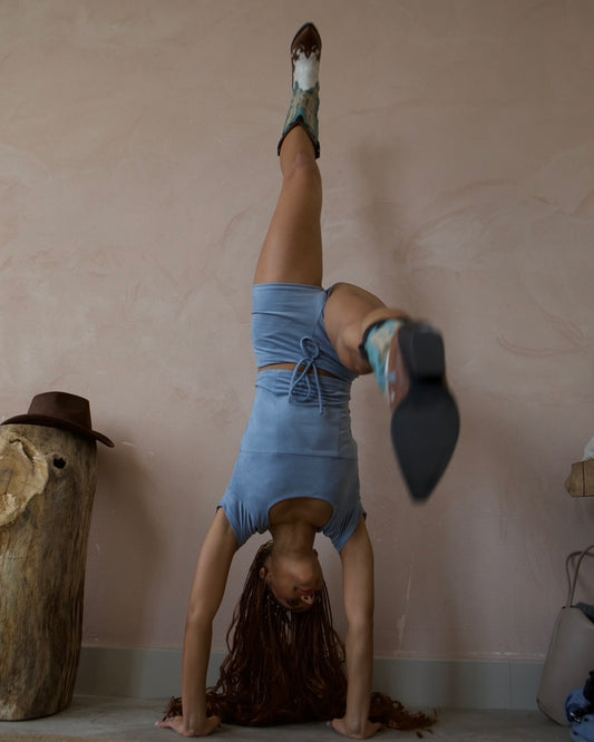 the solene shorts in baby blue