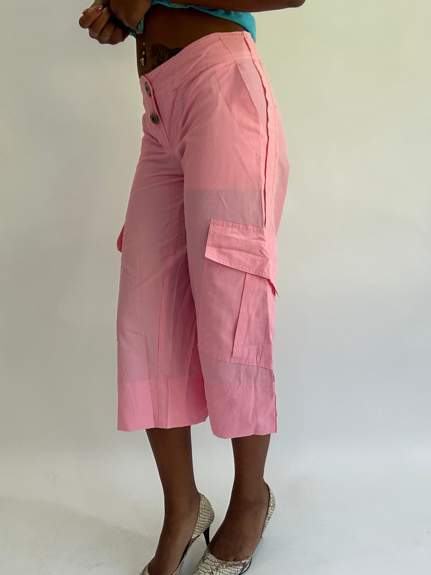 colourmaxxing drop | extra small pink cropped trousers
