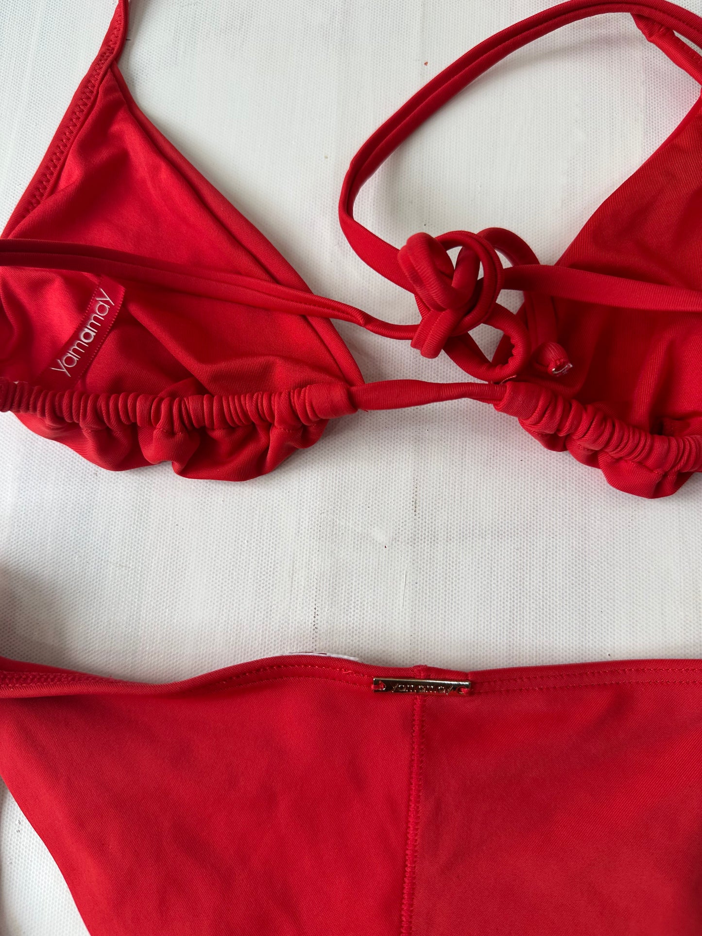 vintage edit twenty-nine | small red bikini set with tie side bottoms