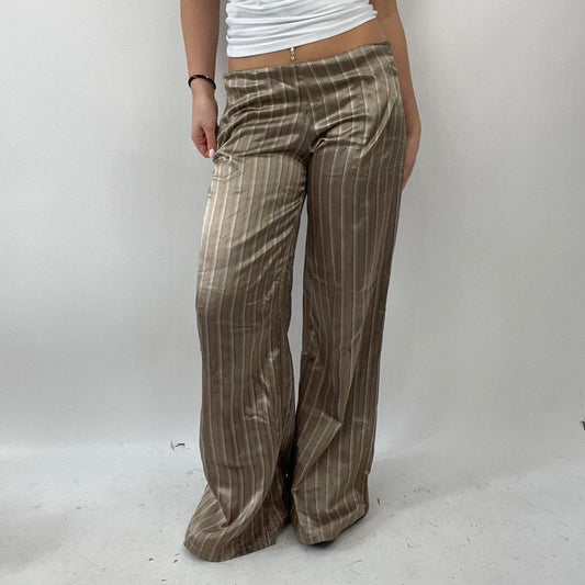 💻 BEST PICKS | small light brown silky wide leg striped trousers